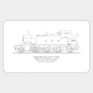 GWR Small Prairie Class 4575 Tank Locomotive Drawing Magnet